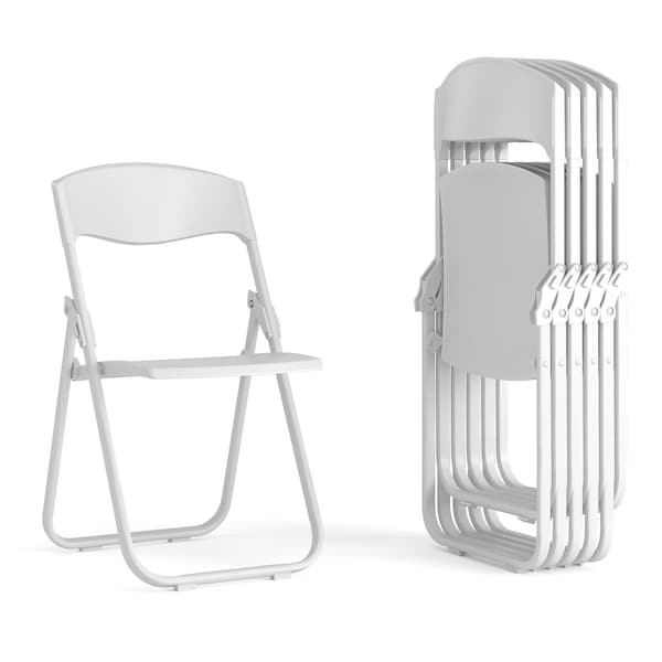Flash Furniture White Plastic Folding Chair, PK6 6-RUT-I-WHITE-GG - main